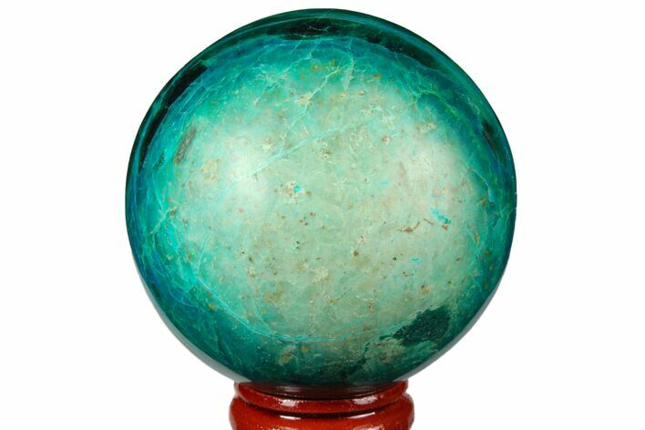 Polished Chrysocolla & Malachite Sphere - Peru #133757